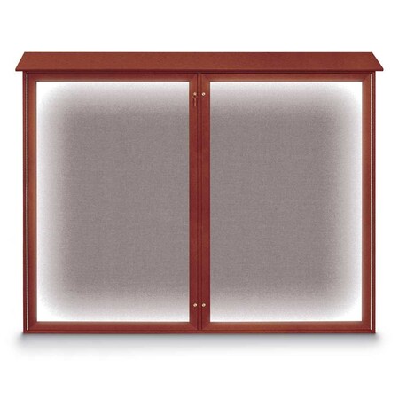 United Visual Products Triple Door Enclosed Indoor Letterboard UV1128-BRONZE-BURGUNVL